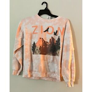 IML Zion National Park Women's Medium Crewneck Sweatshirt Pink Tie Dye